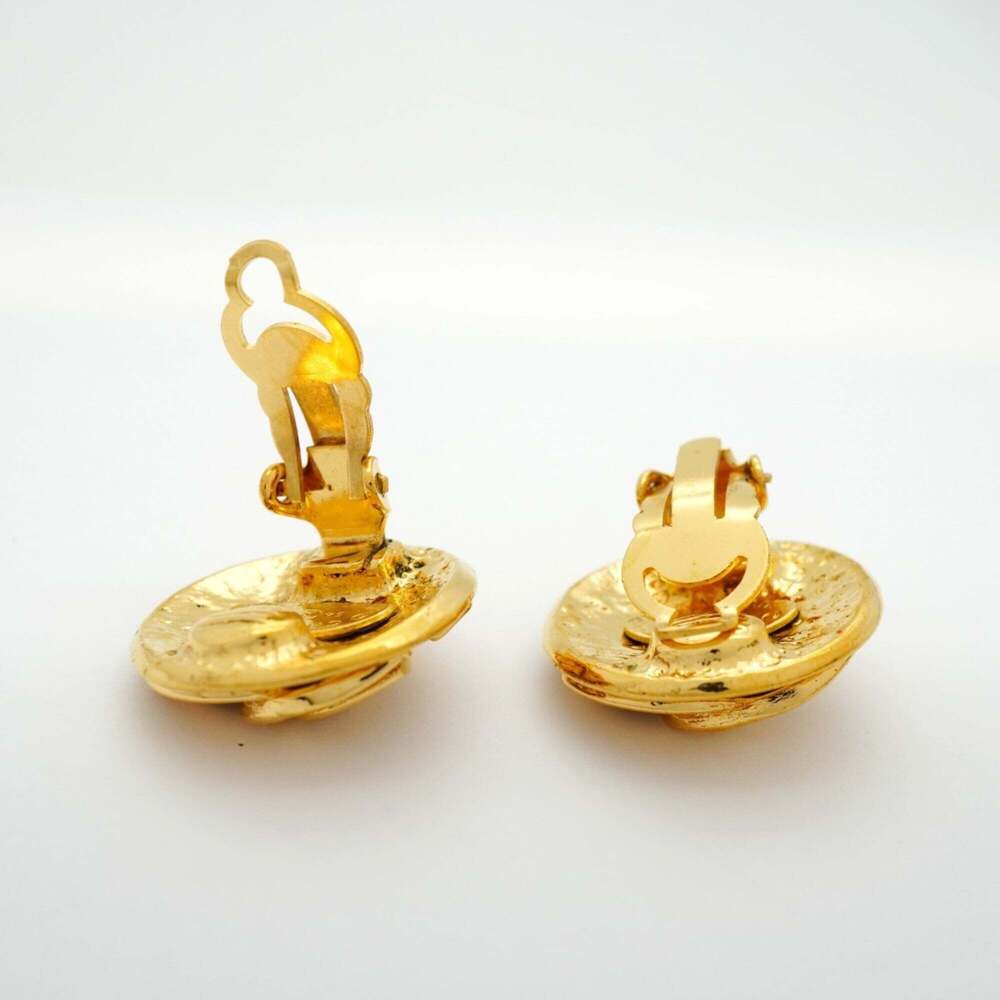 CHANEL Gold Logo Earrings - Picture 3 of 8